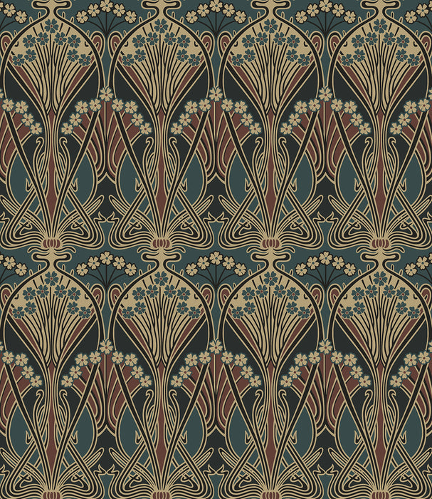 NextWall Deco Dragonfly Aegean Blue & Clay Wallpaper Sample NW55501