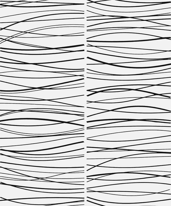 NextWall Wave Lines Black Wallpaper Sample NW55600