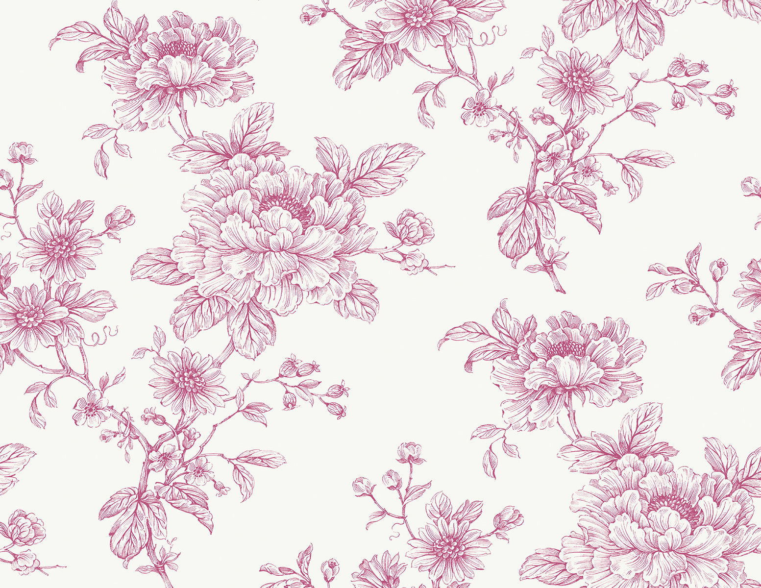 NextWall Sketched Floral Pink Wallpaper NW55701