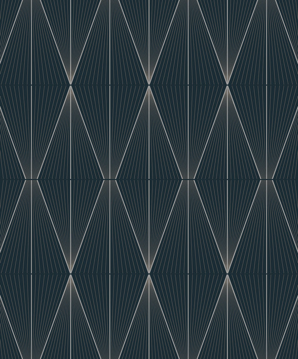 NextWall Geo Diamond Blue Denim & Pewter Wallpaper NW55802