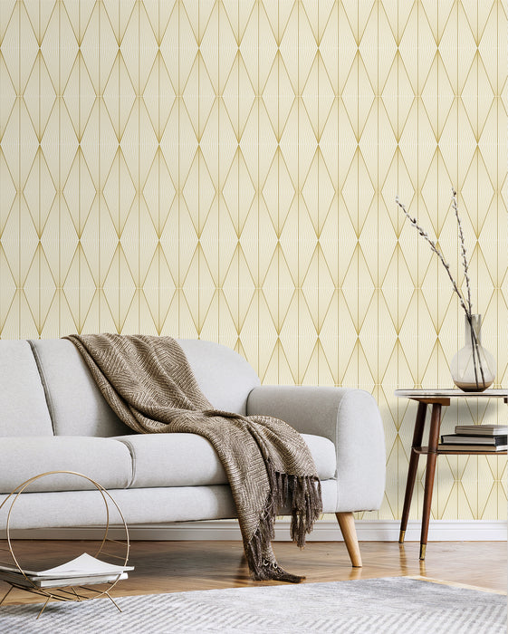 NextWall Geo Diamond Goldenrod Wallpaper Sample NW55805