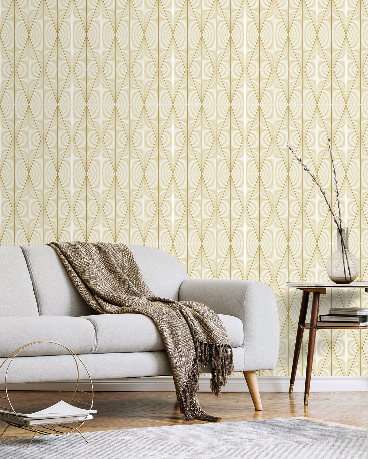 NextWall Geo Diamond Goldenrod Wallpaper NW55805