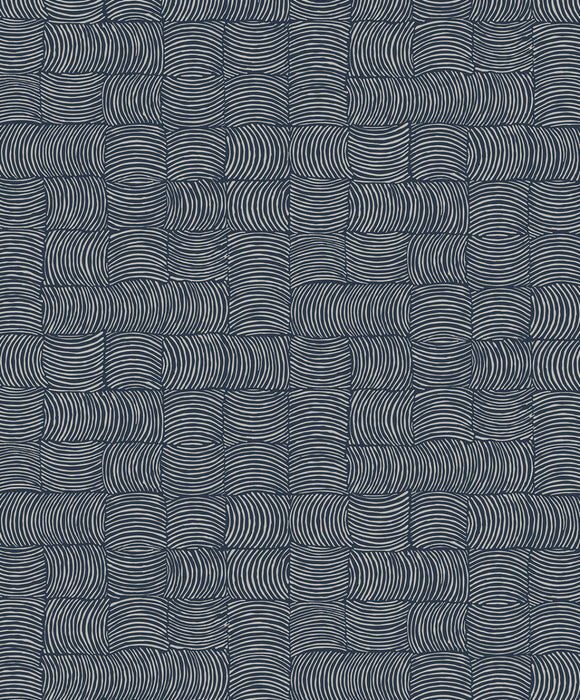 NextWall Organic Squares Blue Denim Wallpaper Sample NW55902