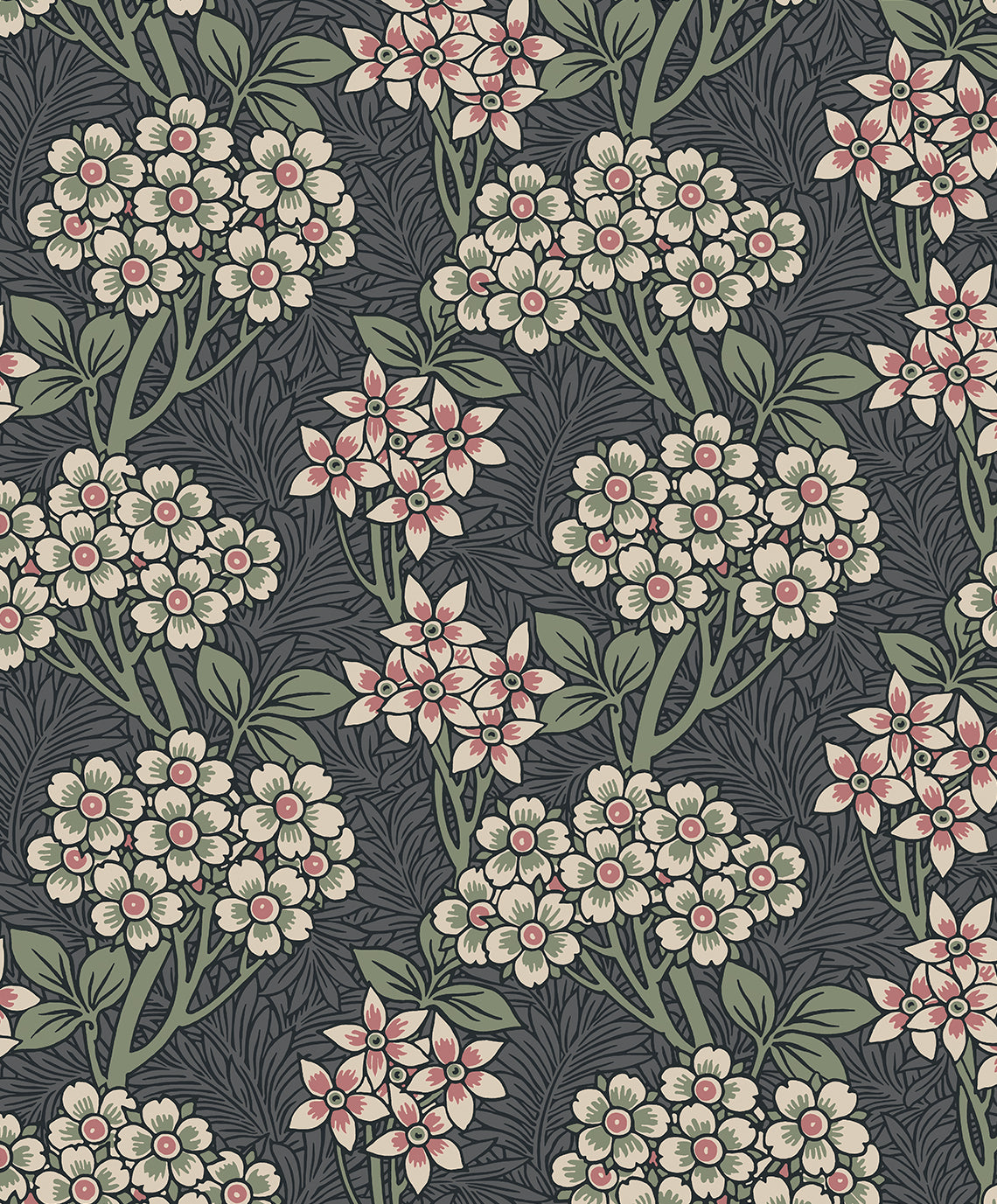 NextWall Floral Vine Smoke & Laurel Green Wallpaper NW56110