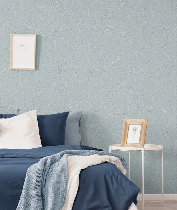 NextWall Swirl Geo Light Blue Wallpaper NW56702