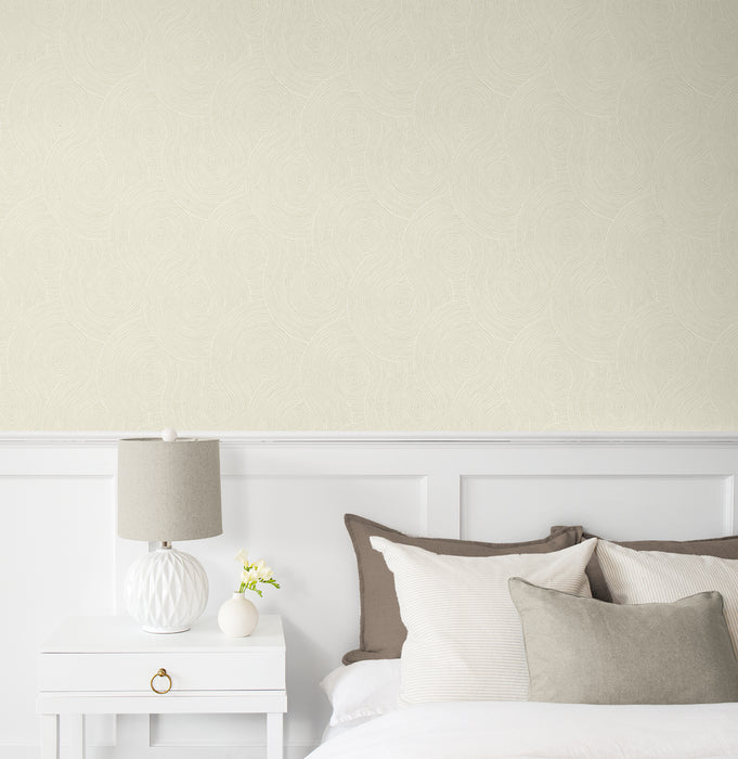 NextWall Swirl Geo Light Beige Wallpaper Sample NW56705