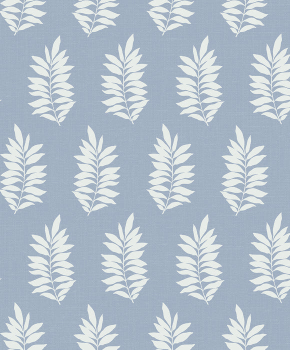 NextWall Pinnate Leaf Silhouette Blue Mist Wallpaper NW57202