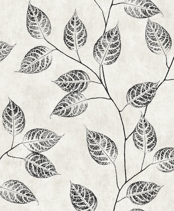 NextWall Leaf Silhouette Contrast Wallpaper NW57500