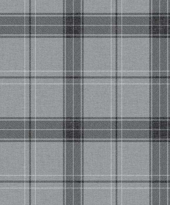 NextWall Manorvale Plaid Greyscale Wallpaper Sample NW58010