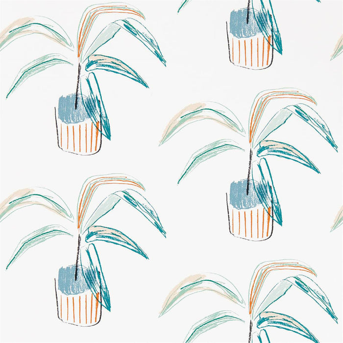 Scion Crassula Tangerine/Mint 111990 Wallpaper Sample NZAW111990