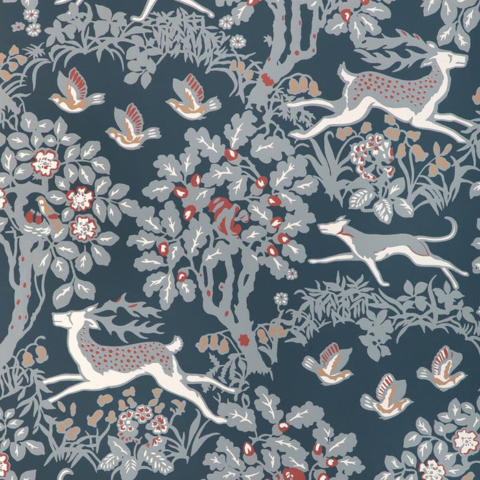 Lee Jofa Mille Fleur Wp Denim Wallpaper Sample P2017104.519.0