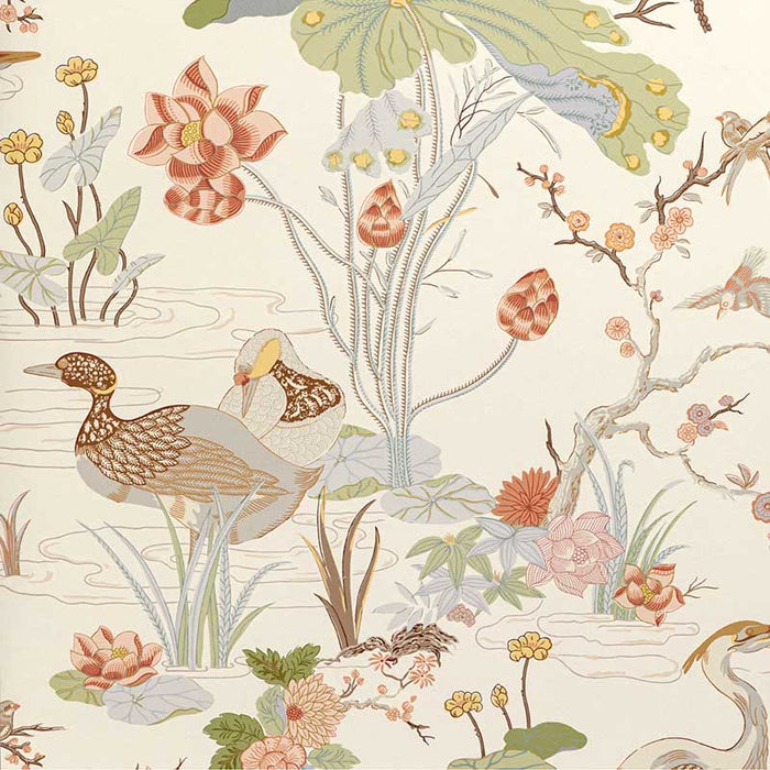 Lee Jofa Luzon Paper Apricot Wallpaper Sample P2020105.223.0