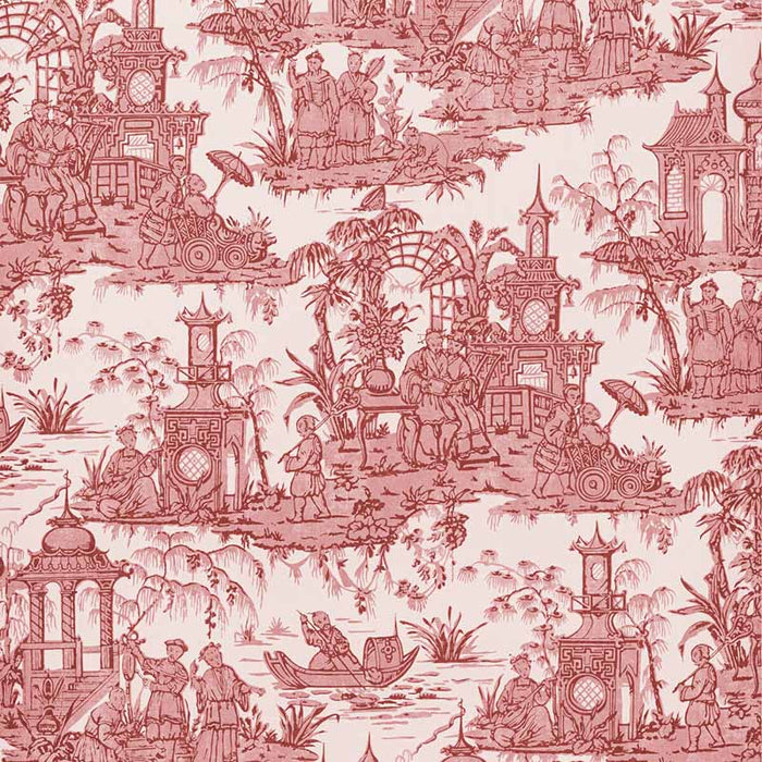 Lee Jofa Pagoda Toile Paper Garnet Wallpaper Sample P2020110.19.0