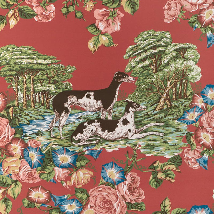 Lee Jofa Whippets Paper Red Wallpaper Sample P2023120.19.0