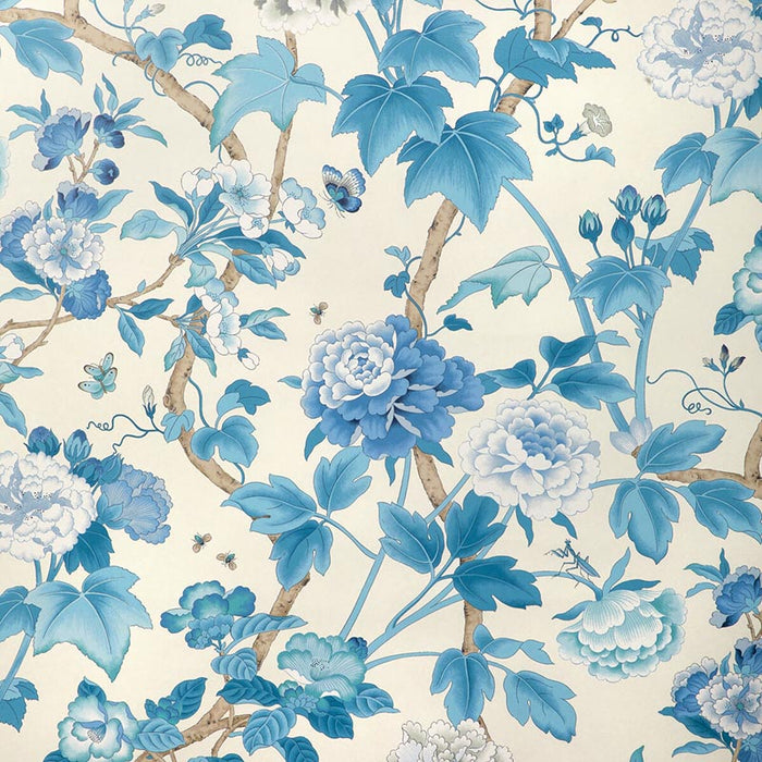 Lee Jofa Gardenia Paper Delft/Sky Wallpaper Sample P2023128.155.0