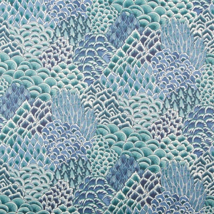 Brunschwig & Fils Katibi Turquoise Wallpaper Sample P8020104.13.0