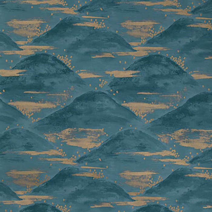 Brunschwig & Fils La Brume Teal Wallpaper Sample P8020105.35.0