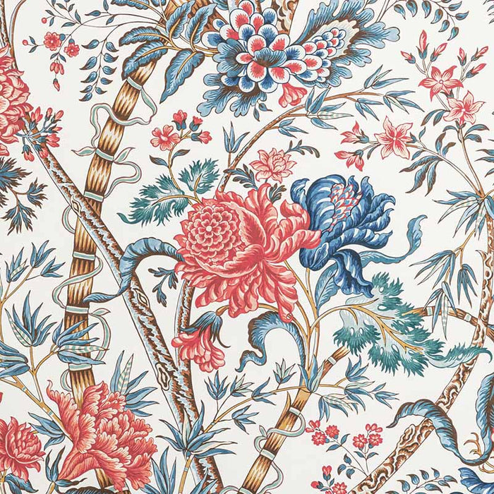 Brunschwig & Fils Luberon Red/Blue Wallpaper Sample P8022100.195.0