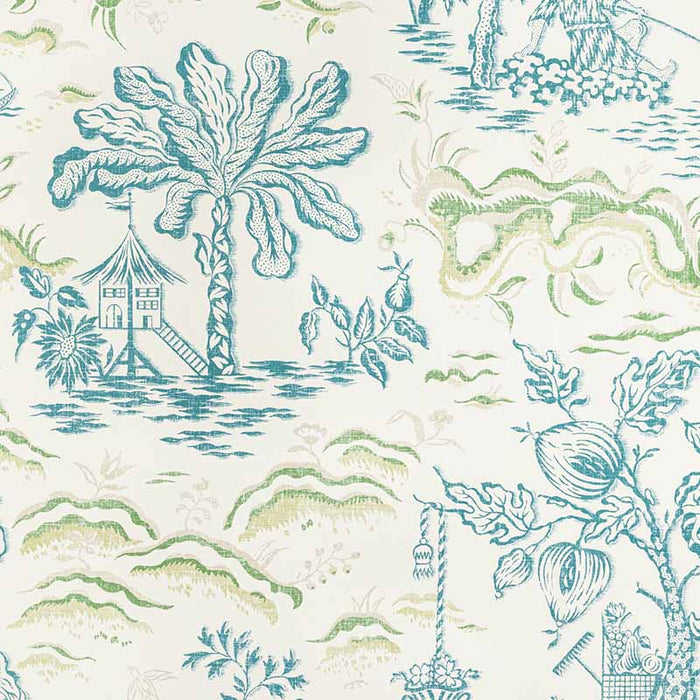 Brunschwig & Fils Valensole Teal/Leaf Wallpaper Sample P8022101.353.0