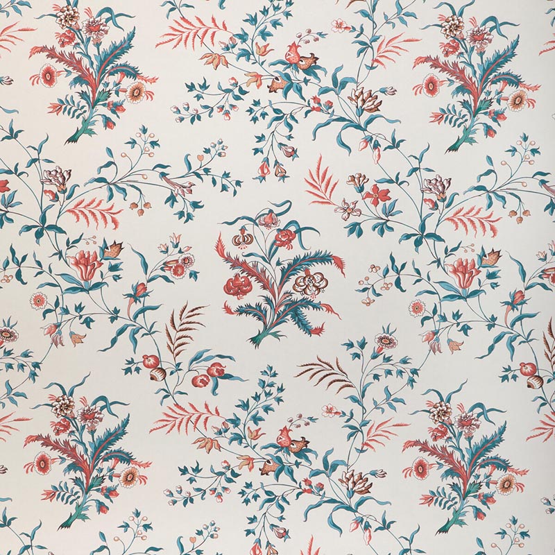 Brunschwig & Fils Chancay Teal/Rose Wallpaper P8023105.517.0