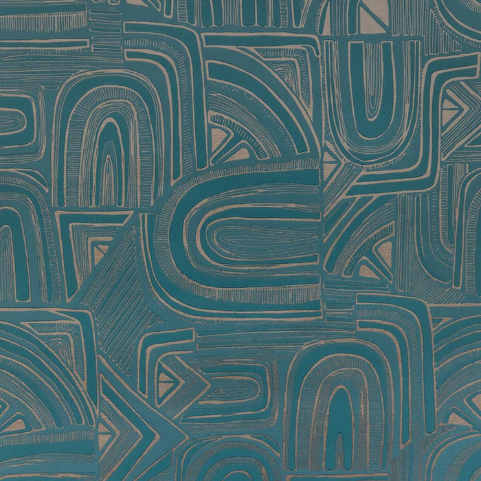 Brunschwig & Fils Timbre Teal Wallpaper Sample P8023113.13.0