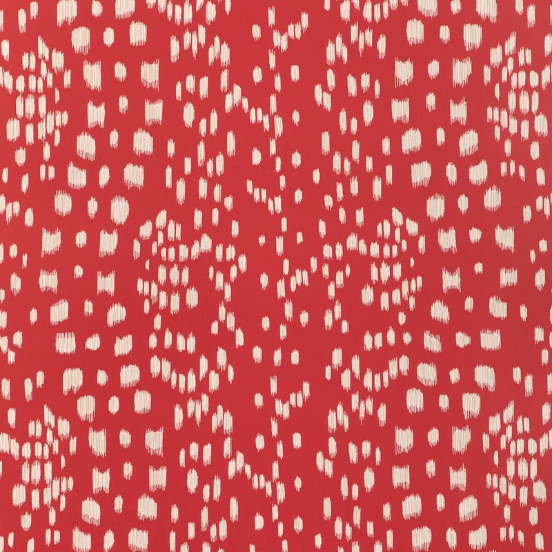 Brunschwig & Fils Les Touches Reverse Red Wallpaper P8024102.19.0