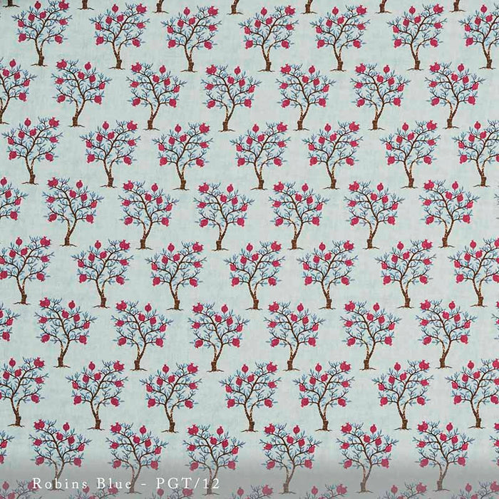 Lisa Fine Pomegranate Robins Blue Fabric Sample PGT-12