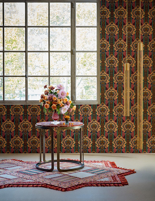 Pierre Frey Teheran Amarante Wallpaper Sample FP619001