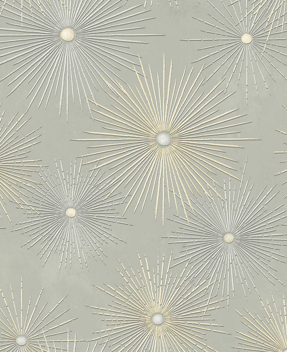 Seabrook Designs Starburst Geo Prepasted Smoke Wallpaper Sample PR11005