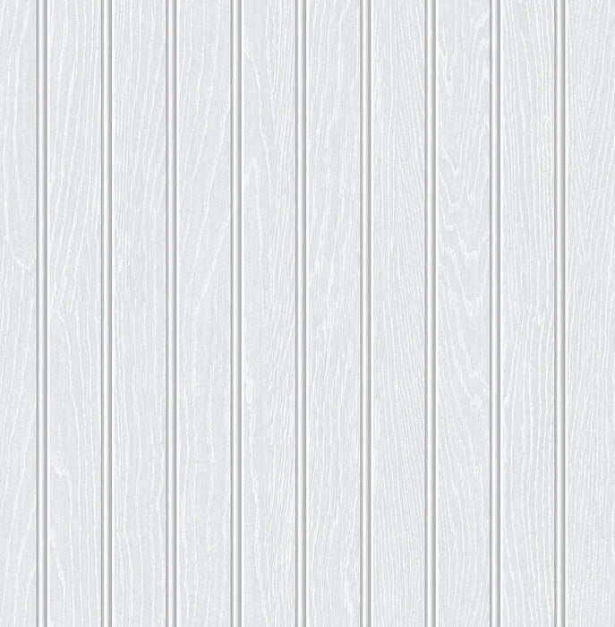 Seabrook Designs Faux Beadboard Prepasted Pearl Grey Wallpaper Sample PR11800