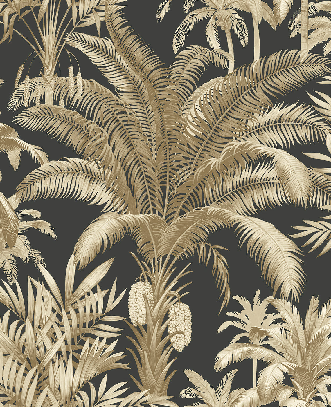 Seabrook Designs Tropical Palm Beach Prepasted Ironwork & Taupe Wallpaper PR12100