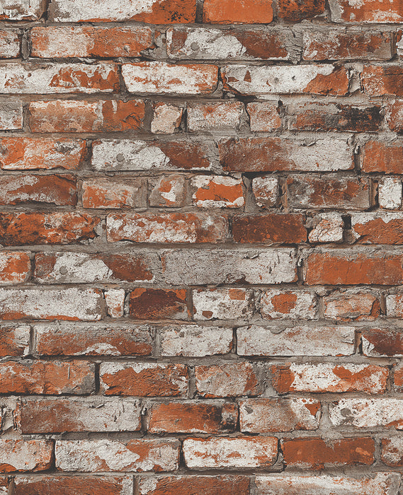 Seabrook Designs Tailor Faux Brick Prepasted Spiced Ginger Wallpaper PR12201