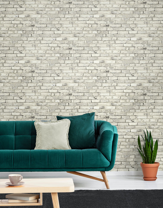 Seabrook Designs Tailor Faux Brick Prepasted Antique Plaster Wallpaper PR12205