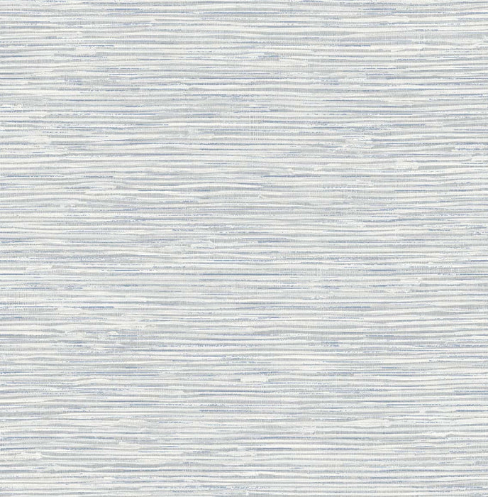 Seabrook Designs Southport Faux Grasscloth Prepasted Dove Grey & Bluestone Wallpaper Sample PR12308