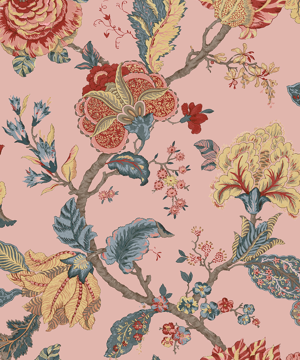 Seabrook Designs Lana Jacobean Blush Wallpaper PR12501