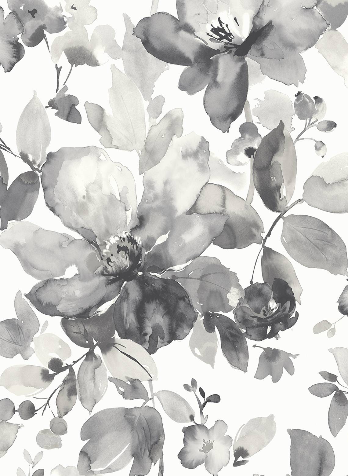 Seabrook Designs Watercolor Garden Inkwell Wallpaper Sample PR12700