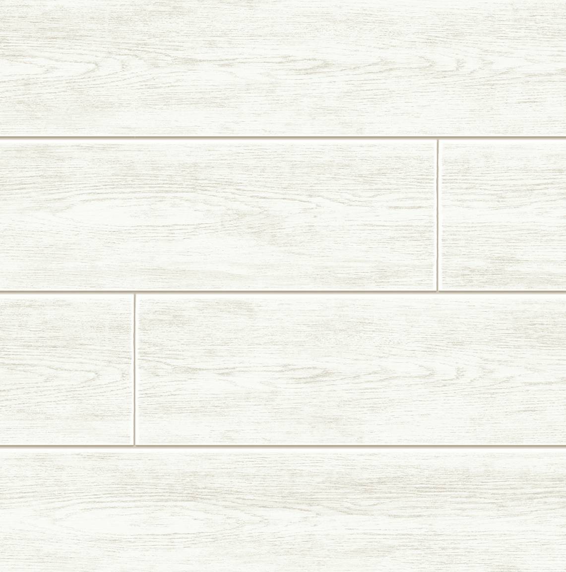 Seabrook Designs Coastal Faux Shiplap Alabaster Wallpaper PR13000