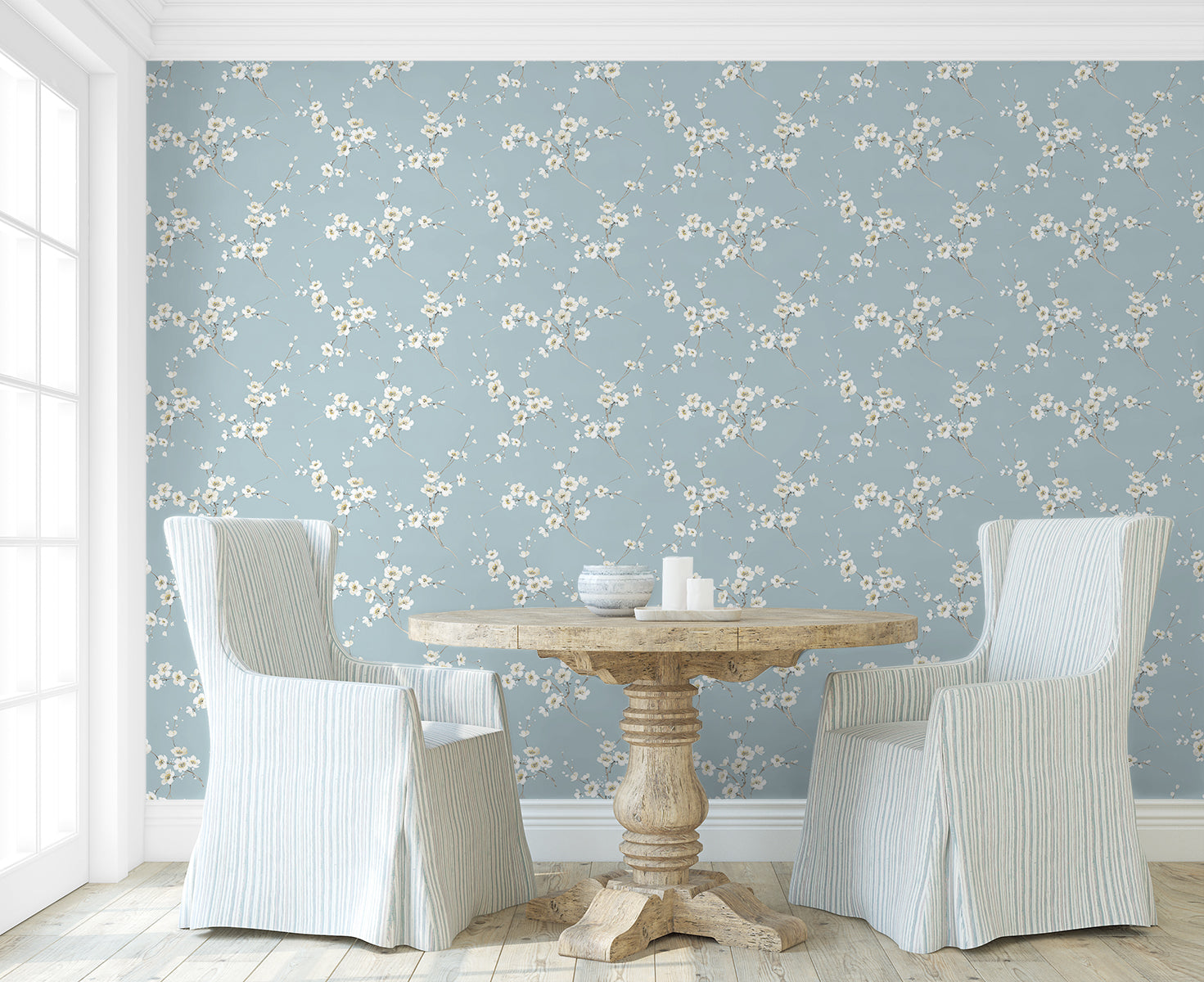 Seabrook Designs Blossoming Branches Sky Blue Wallpaper PR13202