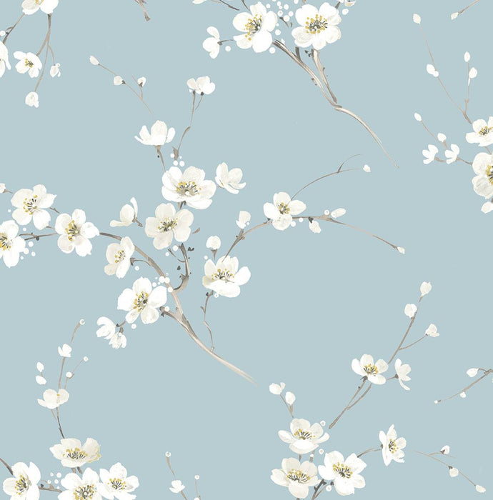 Seabrook Designs Blossoming Branches Sky Blue Wallpaper PR13202