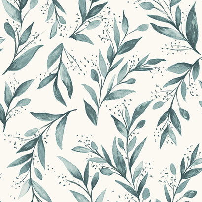 Magnolia Home Magnolia Home Olive Branch Teal Wallpaper PSW1002RL