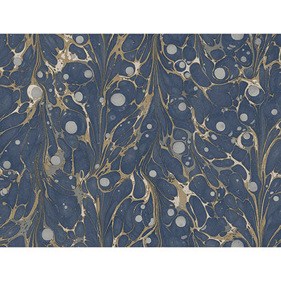 York Marbled Endpaper Navy Wallpaper PSW1114RL