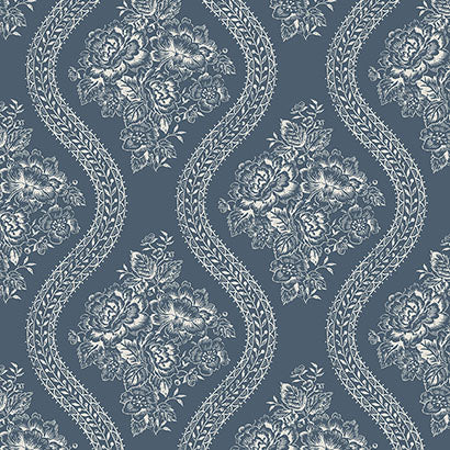 Magnolia Home Magnolia Home Coverlet Floral Navy Wallpaper PSW1178RL