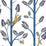 York Aviary Branch Blue & Yellow Wallpaper PSW1236RL