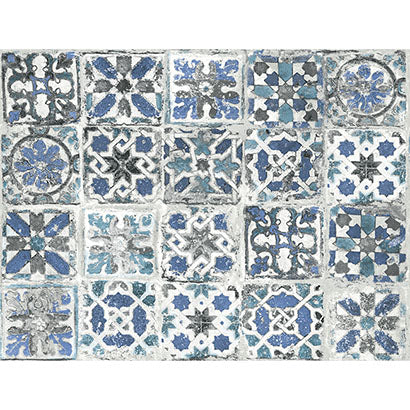 York Encaustic Tile Blue Sample PSW1302RL