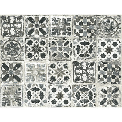 York Encaustic Tile Black Wallpaper PSW1303RL