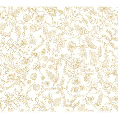 Rifle Paper Co Aviary Off White & Gold Wallpaper PSW1309RL