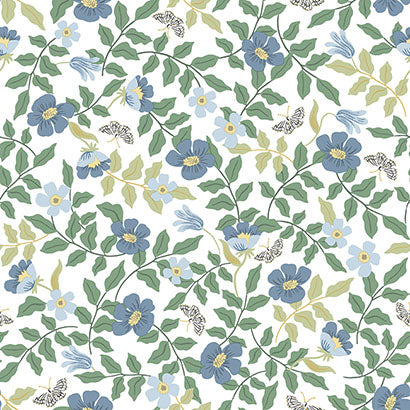 Rifle Paper Co Primrose Blue & White Wallpaper PSW1316RL