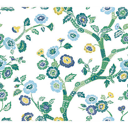 York Temple Garden Bardados Green Wallpaper PSW1406RL