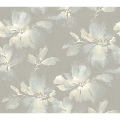 York Midnight Blooms Light Blue & Grey Wallpaper PSW1415RL