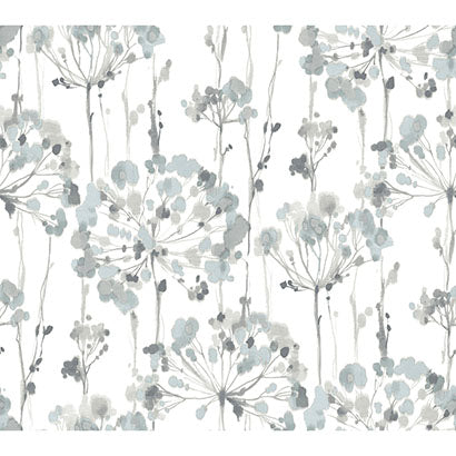 York Flourish Sheer Blue & Grey Wallpaper PSW1428RL